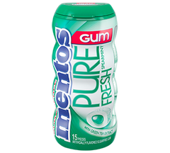 Mentos Pure Sugar Free Gum Spearmint Flavor Quantity 10 Pieces Per Unit 10 Units Per Box Sweet Browse at UsaCandyWholesale.Com