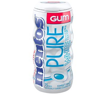 Mentos Pure Sugar Free Gum White Sweet Mint Flavor Quantity 10 Pieces Per Unit 10 Units Per Box Sweet Browse at UsaCandyWholesale.Com