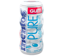 Mentos Pure Sugar Free Gum White Sweet Mint Flavor Quantity 10 Pieces Per Unit 10 Units Per Box Sweet Browse at UsaCandyWholesale.Com
