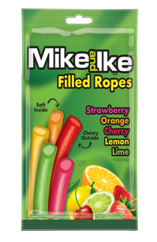 Mike and Ike Filled Ropes Peg Bag 3 oz (3 Bags)