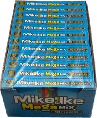 Mike and Ike Mega Mix Theater Movie Box 4.25 oz Each Unit Quantity 12 Box Per Case Sweet Browse at UsaCandyWholesale.Com