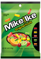 Mike and Ike Original Flavors Peg Bag 5 Oz Each Bag Quantity 3 Bags Sweet Browse at UsaCandyWholesale.Com