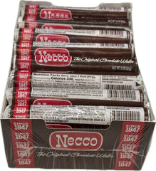 Necco Wafers Chocolate Flavor Quantity 24 Rolls Per Box Sweet Browse at UsaCandyWholesale.Com