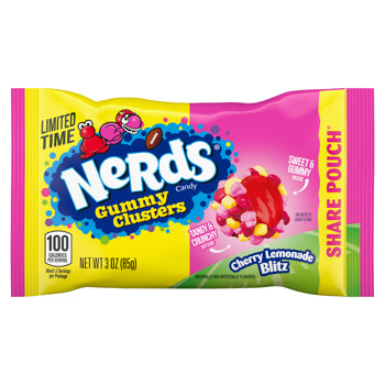 Nerds Gummy Clusters Cherry Lemonade Blitz 3 oz Each Pack Share Size Quantity 12 Packs Per Box Sweet Browse at UsaCandyWholesale.Com