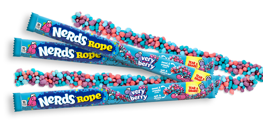 Nerds Rope Very Berry Candy By Wonka 0.92 oz Each Pack Quantity 24 Pieces Per Box Sweet Browse at UsaCandyWholesale.Com