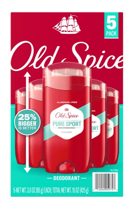 Old Spice Deodorant Pure Sport 3 oz (5 Piece)