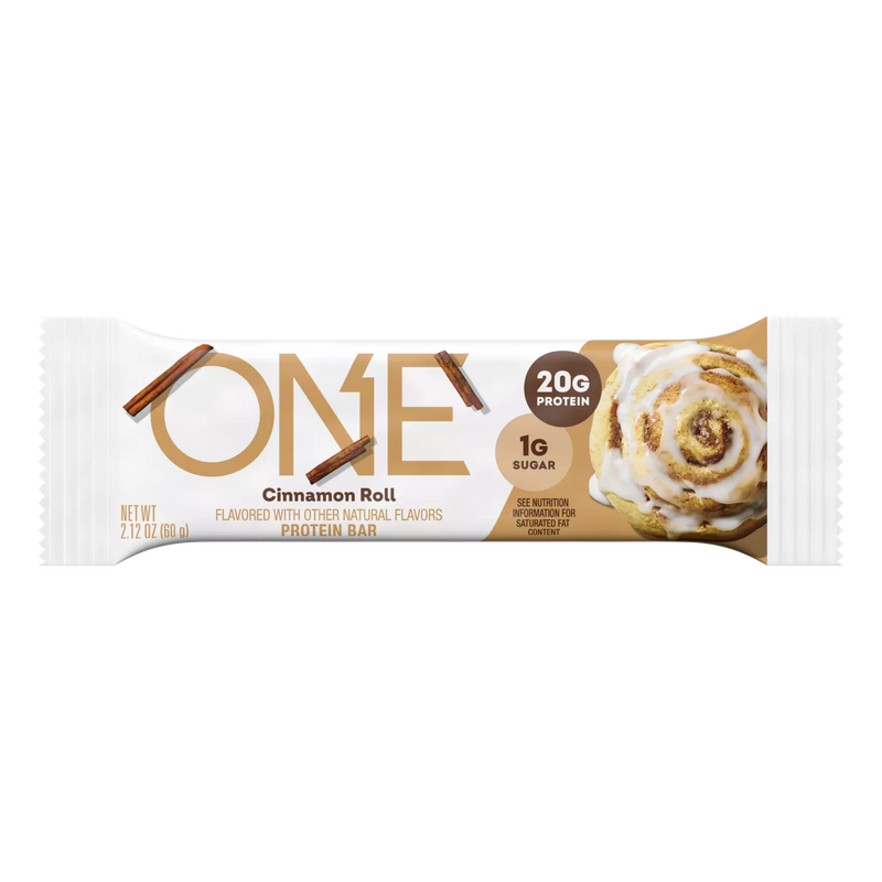 One Cinnamon Roll 20g of Protein 2.12 oz (12 Bars Per Box)