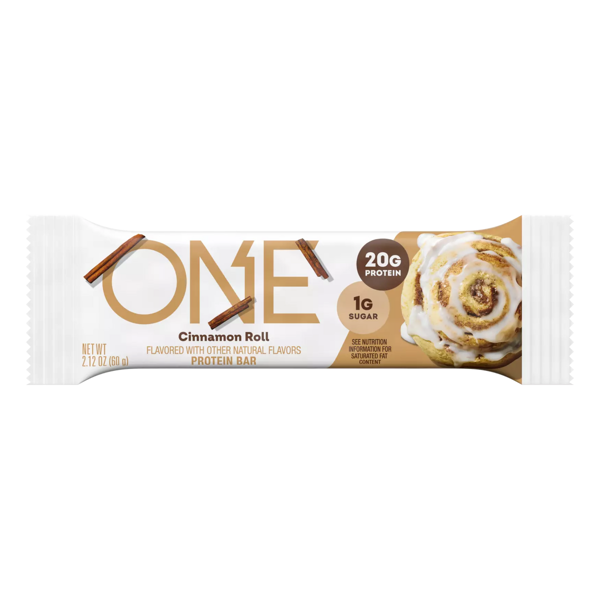 One Cinnamon Roll 20g of Protein 2.12 oz Each Bar Quantity 12 Bars Per Box Sweet Browse at UsaCandyWholesale.Com