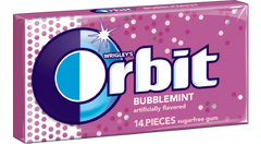 Orbit Gum Bubblemint Flavor Sugar Free Gum Quantity 14 Pieces Per Pack 12 Packs Per Box Sweet Browse at UsaCandyWholesale.Com