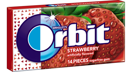 Orbit Gum Strawberry Flavor Sugar Free Gum Quantity 14 Pieces Per Pack 12 Packs Per Box Sweet Browse at UsaCandyWholesale.Com