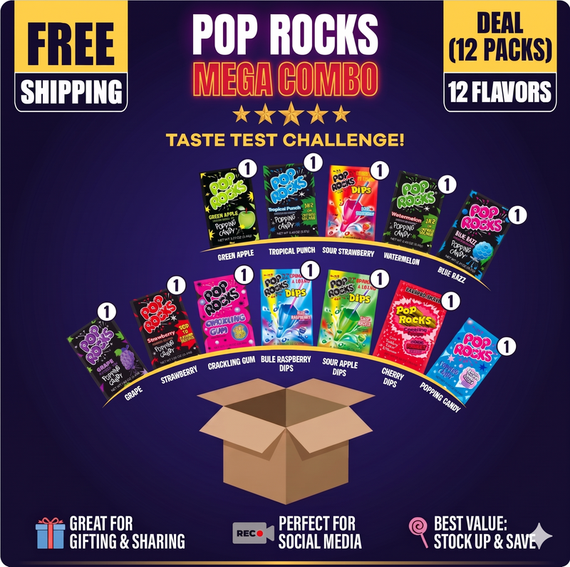 💥 POP ROCKS Explosion! Try All 12 Flavors!