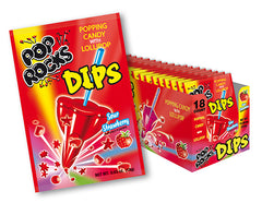 Pop Rocks Dips Sour Strawberry .63 oz Each Pack Quantity 18 Packs Per Box Sweet Browse at UsaCandyWholesale.Com