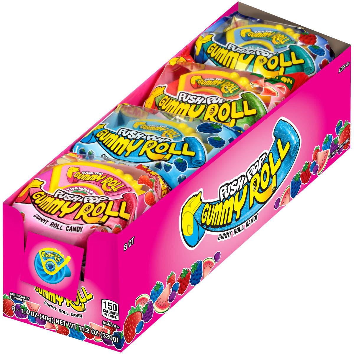 Push Pop Gummy Roll 1.4 oz (Box of 8) at UsaCandyWholesale.Com