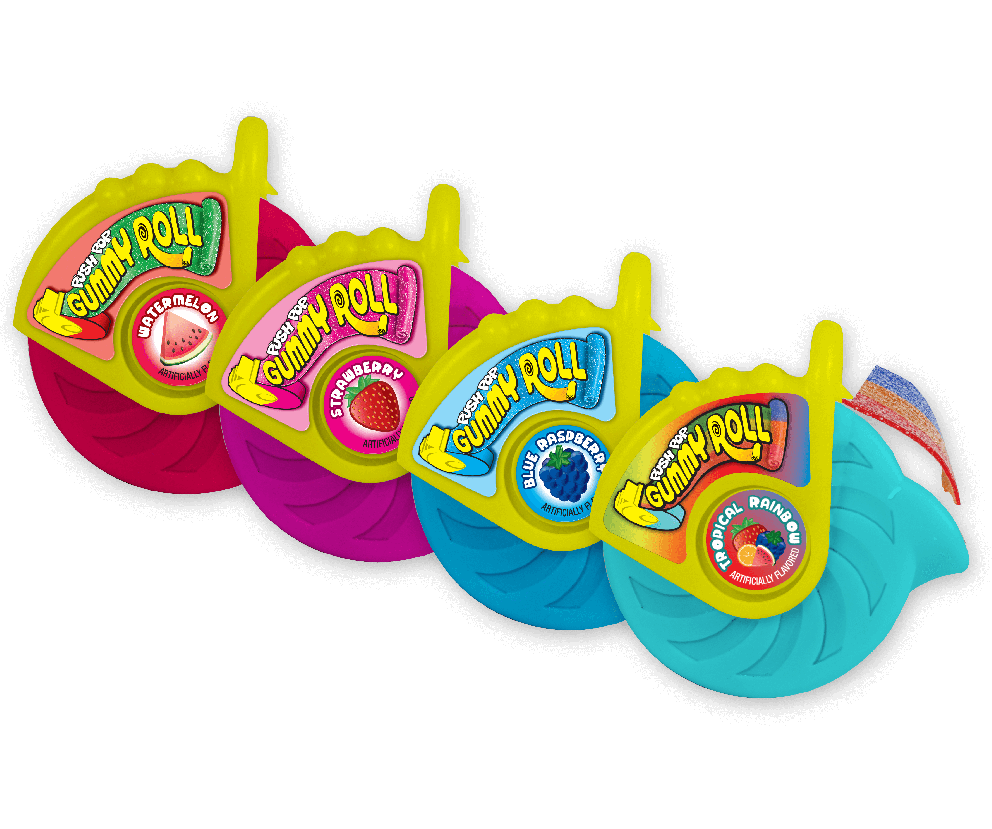 Push Pop Gummy Roll 1.4 oz Each Piece Quantity 8 Pieces Per Box Sweet Browse at UsaCandyWholesale.Com