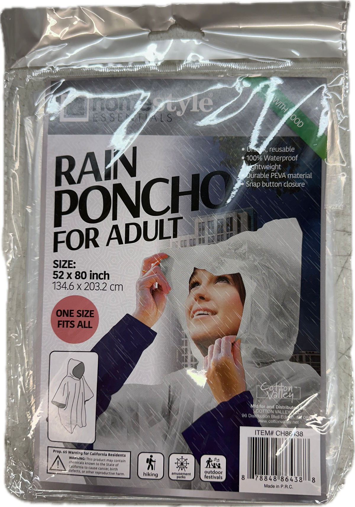 Rain Coach Poncho Clear for Adult (1 Piece) at UsaCandyWholesale.Com