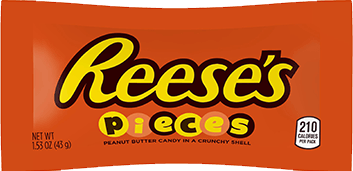Reese's Pieces Peanut Butter In Crunchy Shell Each Pack 1.53 oz Quantity 18 Packs Per Box Sweet Browse at UsaCandyWholesale.Com