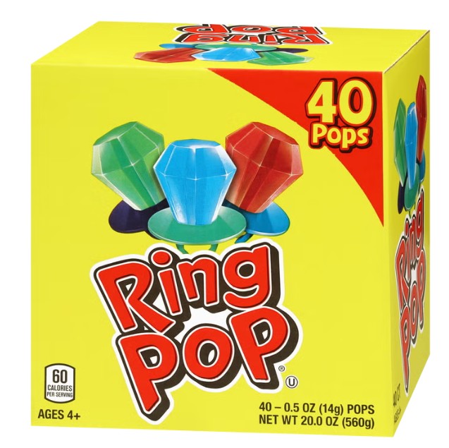 Ring Pops Assorted Flavors (40 Pieces Per Box)