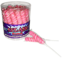 Splash Swirl Lollipops Baby Pink Color Quantity 30 pops per Jar Sweet Browse at UsaCandyWholesale.Com
