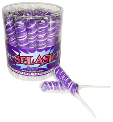 Splash Swirl Lollipops Purple Color Quantity 30 pops per Jar Sweet Browse at UsaCandyWholesale.Com