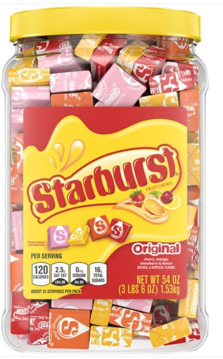 Starburst Original Assorted Flavors Chewy Bulk Candy Wrapped Bulk Candy Quantity 54 oz Per Jar Sweet Browse at UsaCandyWholesale.Com