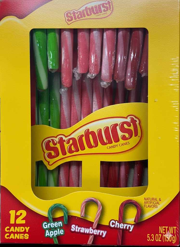 Starburst Original Flavors Candy Cane 5.3 oz Quantity 12 Pieces Per Box Sweet Browse at UsaCandyWholesale.Com