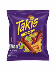 Takis Fuego Chili Pepper & Lime Tortilla Chips 1 oz Each Bag Quantity 50 Packs Per Case II Happy Browse at UsaCandyWholesale.Com