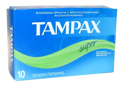 Tampax Super Quantity 10 Pieces Per Pack Happy Browse at UsaCandyWholesale.Com