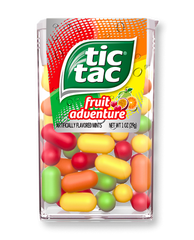 Tic Tac Mints Fruit Adventure Big Pack Each Unit 1.7 oz Quantity 12 Units Per Box Sweet Browse at UsaCandyWholesale.Com