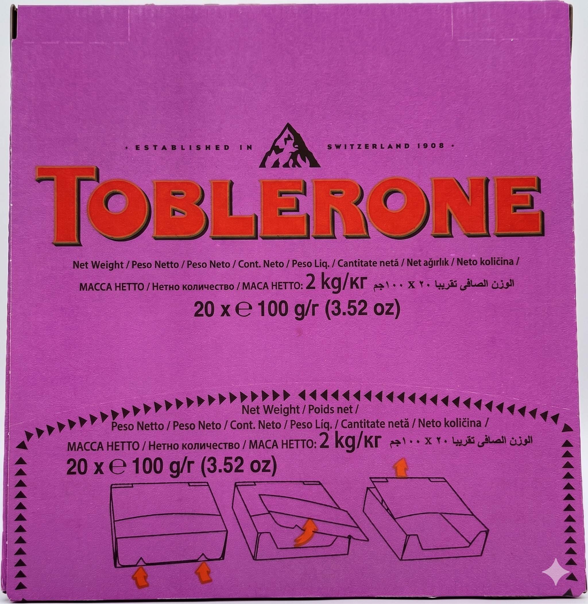 Toblerone Fruit & Nut 3.52 oz Each Bar Quantity 20 Bars Per Box Sweet Browse at UsaCandyWholesale.Com
