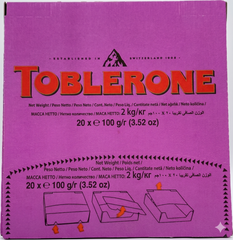 Toblerone Fruit & Nut 3.52 oz Each Bar Quantity 20 Bars Per Box Sweet Browse at UsaCandyWholesale.Com