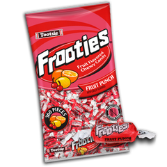 Tootsie Frooties Fruit Punch Flavor Chewy Bulk Candy Bite Size Wrapped Bulk CandyQuantity 360 Pieces Per Bag Sweet Browse at UsaCandyWholesale.Com