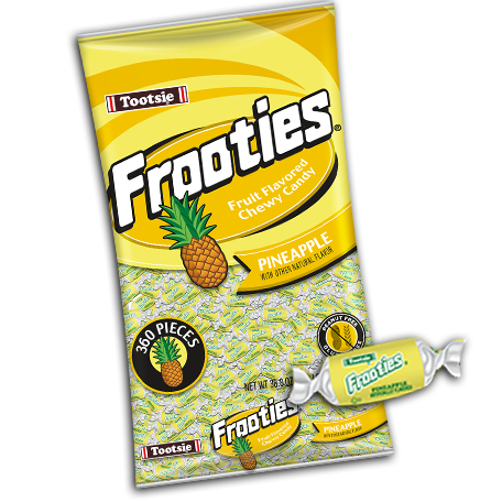 Tootsie Frooties Pineapple Bite Size Wrapped (360 Pieces Per Bag)