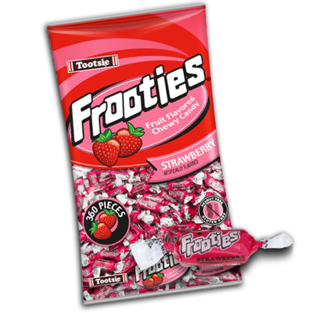 Tootsie Frooties Strawberry Flavor Chewy Bulk Candy Bite Size Wrapped Bulk Candy Quantity 360 Pieces Per Bag Sweet Browse at UsaCandyWholesale.Com