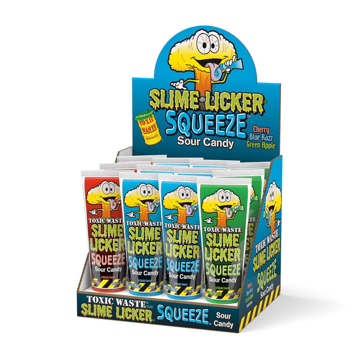 Toxic Waste Slime Licker Sour Squeeze Candy 2.47oz Each Piece Quantity 12 Pieces Per Box
 Sweet Browse at UsaCandyWholesale.Com