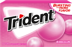 Trident Bubble Gum Flavor Sugar Free Gum Quantity 14 Pieces Per Pack 12 Packs Per Box Sweet Browse at UsaCandyWholesale.Com