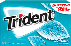 Trident Gum Wintergreen Flavor Sugar Free Gum Quantity 14 Pieces Per Pack 12 Packs Per Box Sweet Browse at UsaCandyWholesale.Com