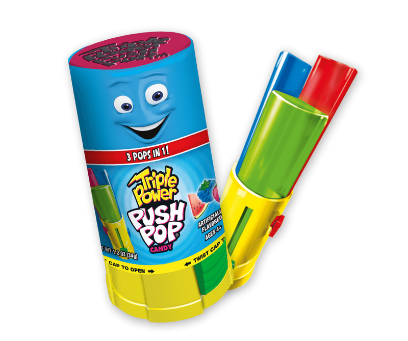 Push Pop Triple Assorted Flavors (16 Pieces Per Box)