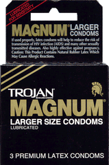Trojan Magnum Large Condoms Lubricated Quantity 3 Pieces Per Pack 6 Packs Per Bag Happy Browse at UsaCandyWholesale.Com