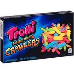 Trolli Sour Brite Crawler Theater Movie Box Each Box 3.5 oz Quantity 12 Box Per Case Sweet Browse at UsaCandyWholesale.Com