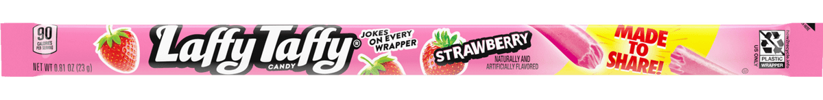 Laffy Taffy Rope Strawberry Flavor  9 Inches Long 0.81 oz (Box of 24 Pieces)